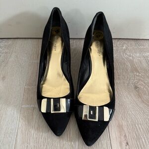 Nine West Black Women's Dress Shoes with Gold Buckle